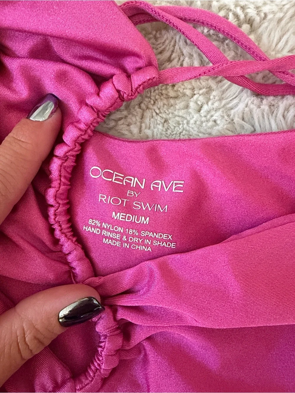 Ocean Ave by Riot Swim Alun Hot Pink Cut-Out One-Piece Swimsuit M